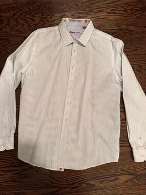 Report Collection White Micro-Pattern Dress Shirt